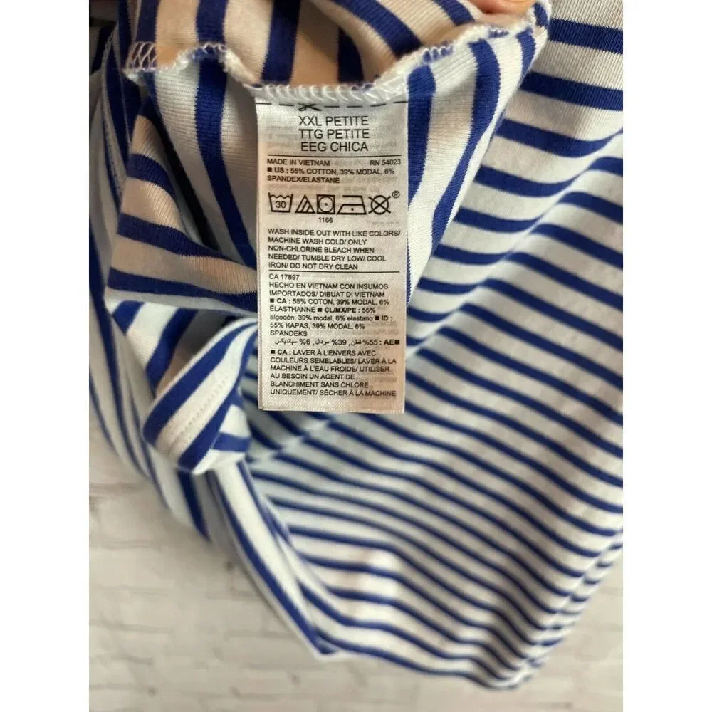 OLD NAVY set of 3 cream red blue check striped top tunic shirt long sleeve XXL - Picture 9 of 10